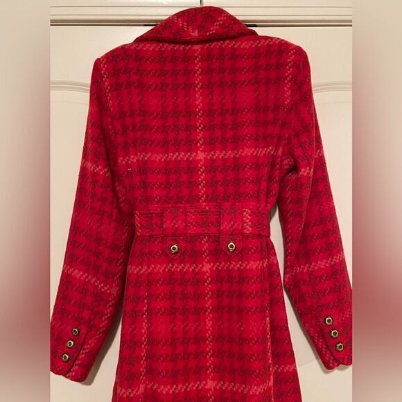 NWOT Cabi Red Plaid Check Evita Coat - Picture 6 of 9